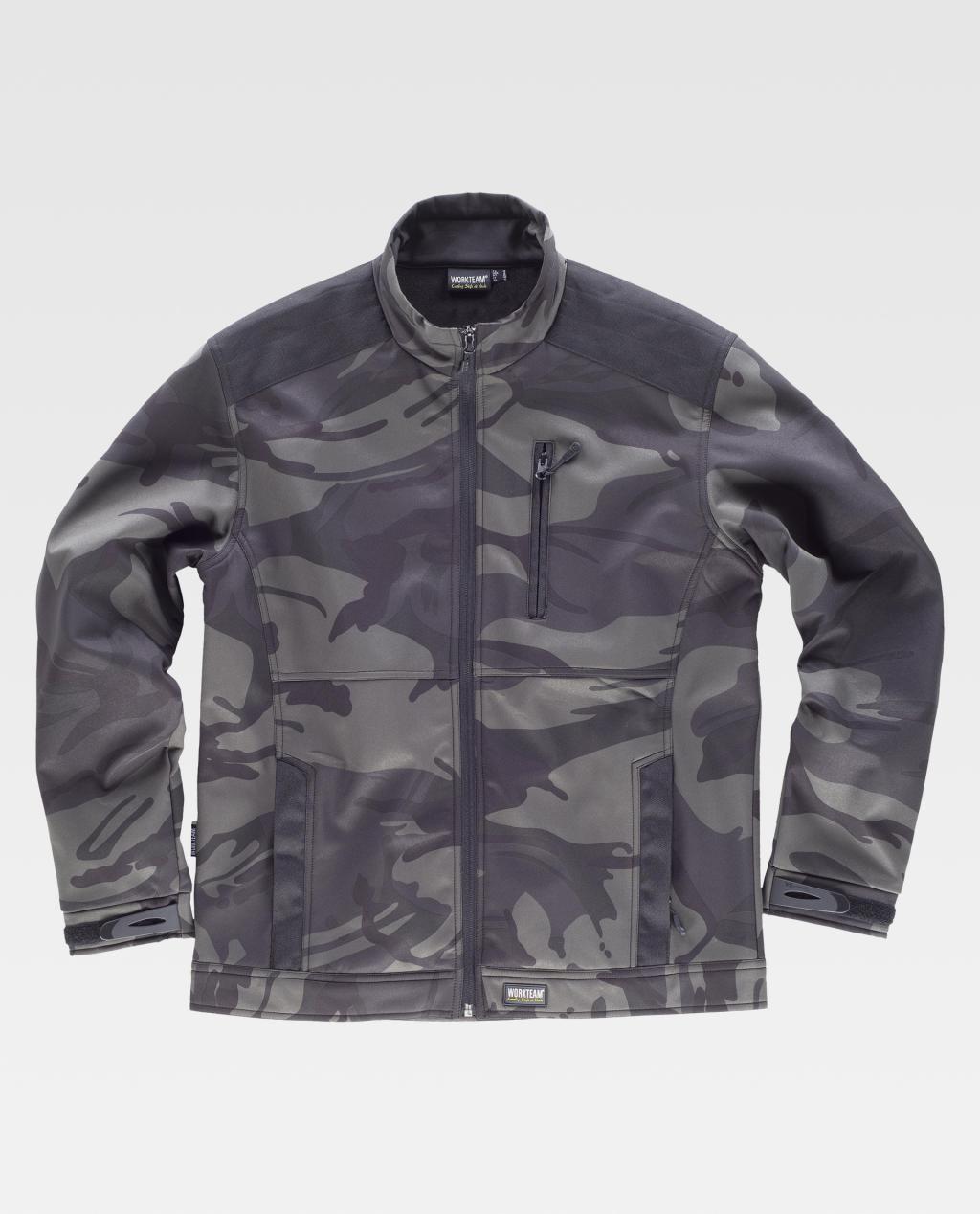 Cazadora HUNTER S8510 WORKShell Camuflaje Gris/Negro.