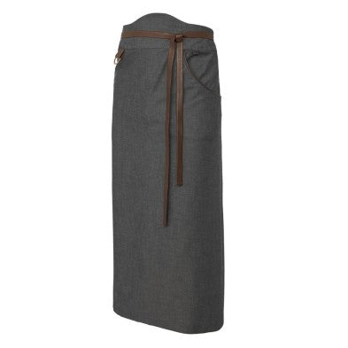 Delantal Monza 1412 Francés Denim Gris señora con cinta polipiel.