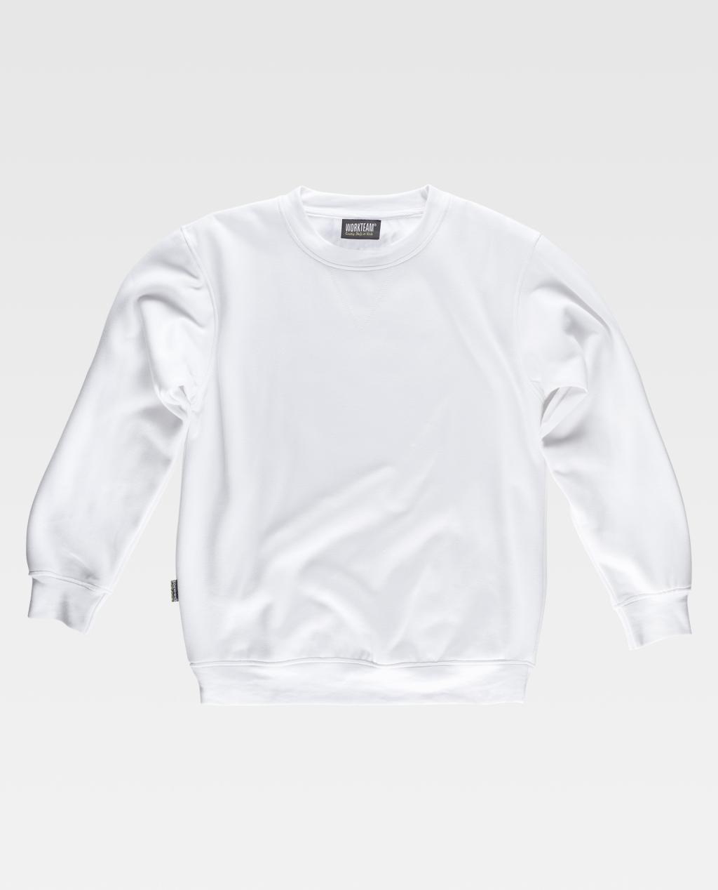 Sudadera WORKTEAM S5505 BLANCO Cuello Redondo. 280G.