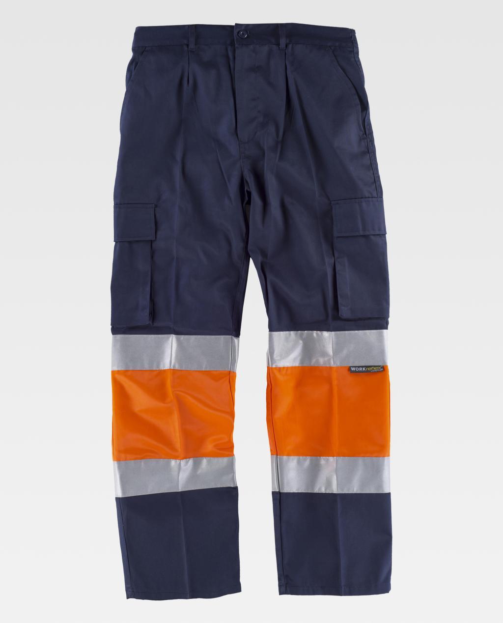 Pantalón Workteam C4018 Marino/Naranja AV.