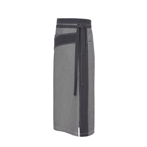 Delantal Monza 6429 GRIS Francés Abierto Denim combinado.
