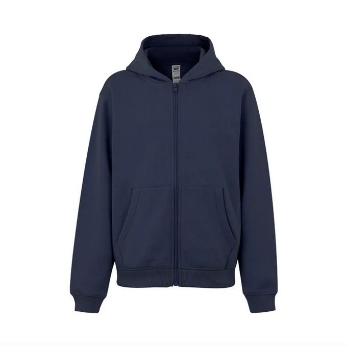 Sudadera VELILLA KIDS SF270K AZUL DENIM 510 Capucha y cremallera. 60%-40% 270G.