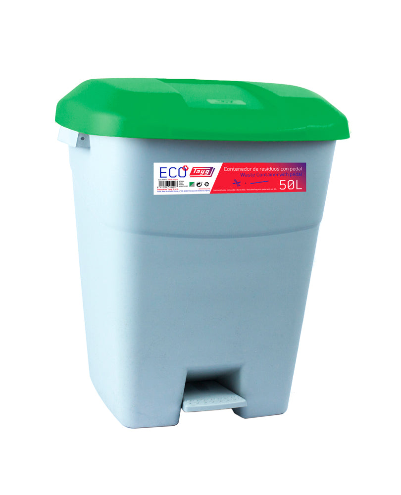 Papelera Tayg ECO 50L VERDE Pedal