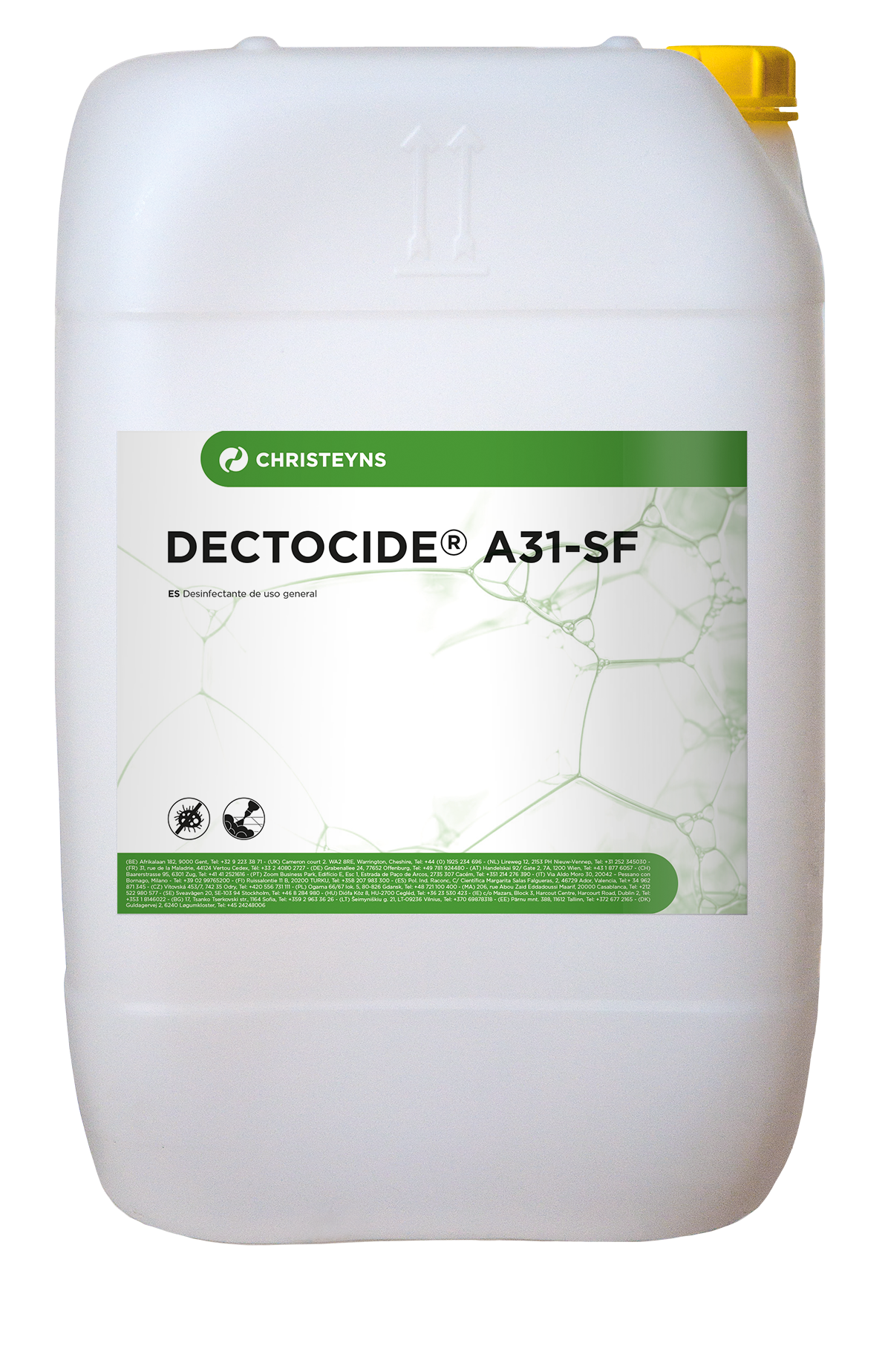 DECTOCIDE A31 SF. 20Kg. Desinfectante de uso general.