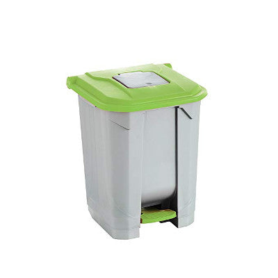 Papelera Maya 09105 50 L VERDE pedal y cubo interior.