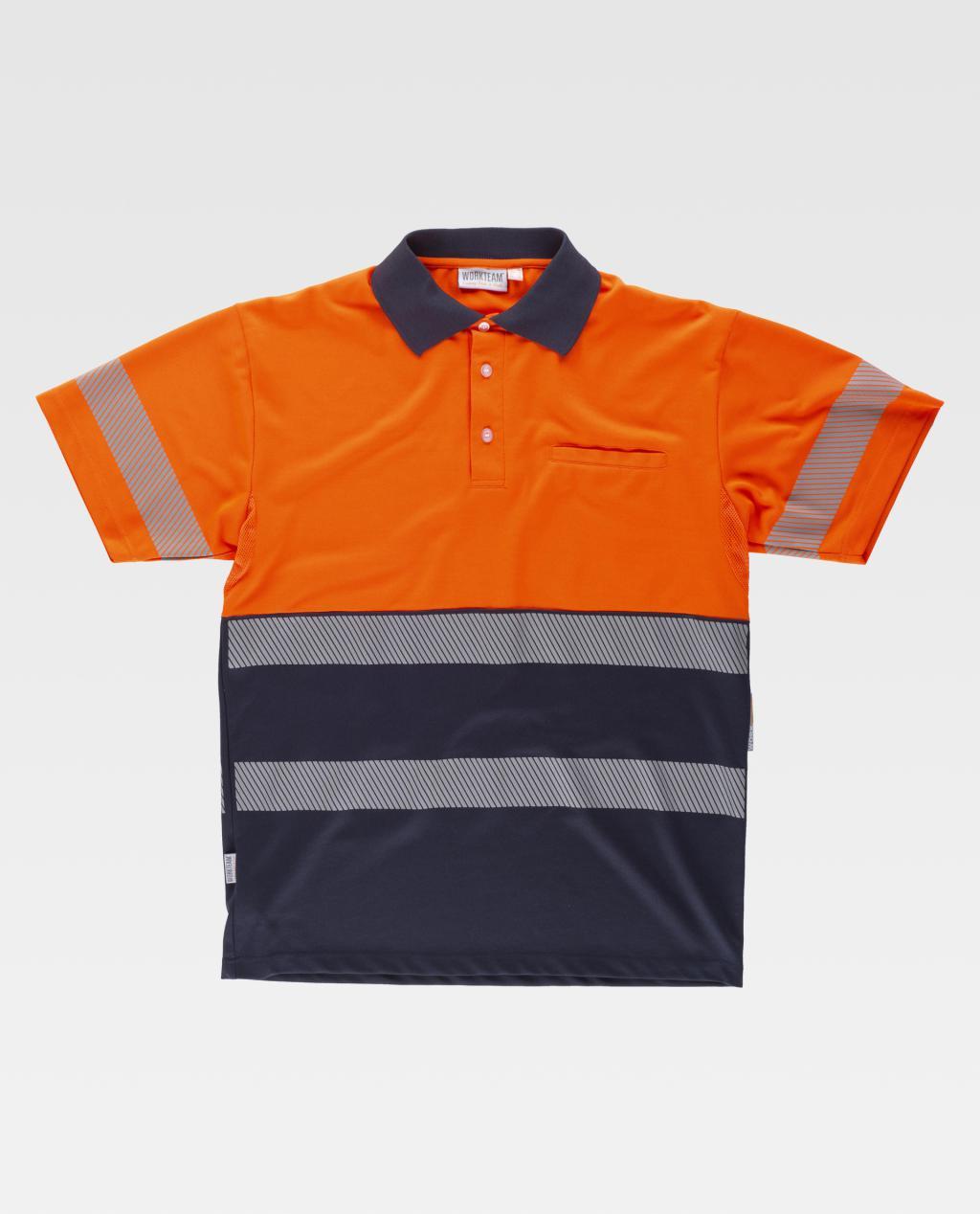 Polo Workteam C3890 M/C Marino/Naranja AV.