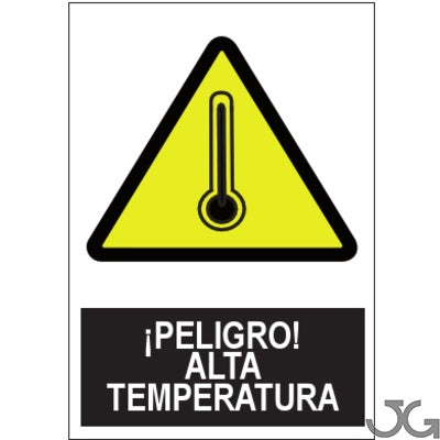 Señal PE 21x29cm - ¡Peligro! Temperatura elevada. SA-1015-A4