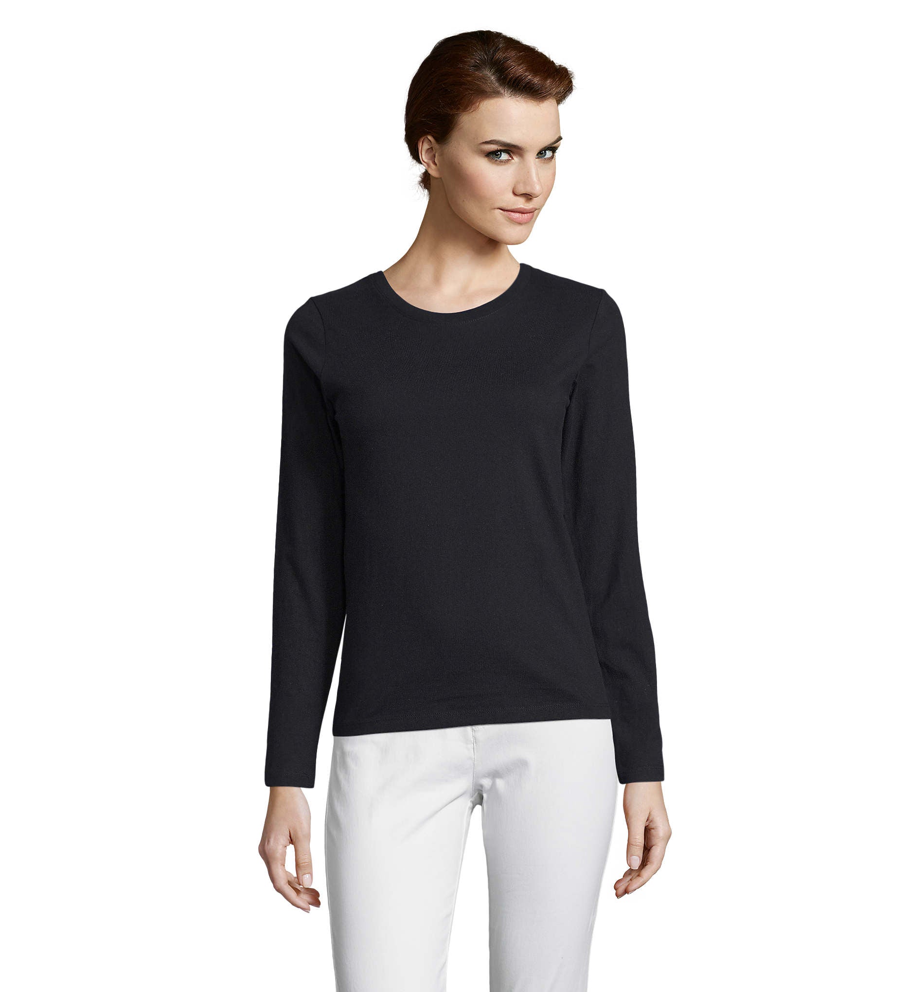Camiseta Sols IMPERIAL LSL SRA NEGRO M/L 190g/m²