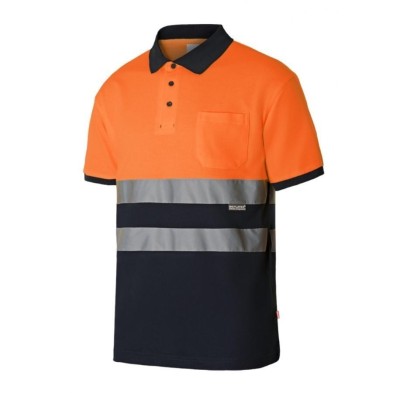 Polo Velilla AV 305513 MARINO / NARANJA FLÚOR.