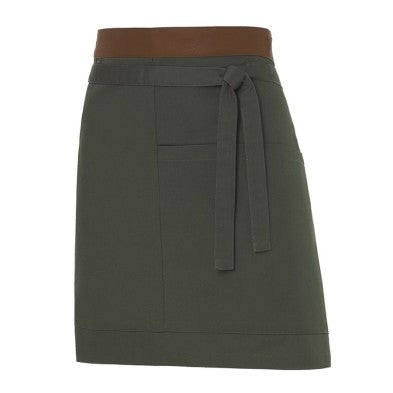 Delantal Monza 6424 KAKI Unisex corto cinta polipiel.