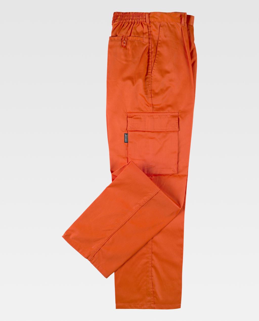 Pantalón WORKTEAM B1403 NARANJA (65%Poli-35%Alg) 200G.