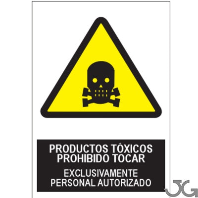 Señal PE 21x29cm - Productos toxicos. Prohibido tocar. SA-1068-A4