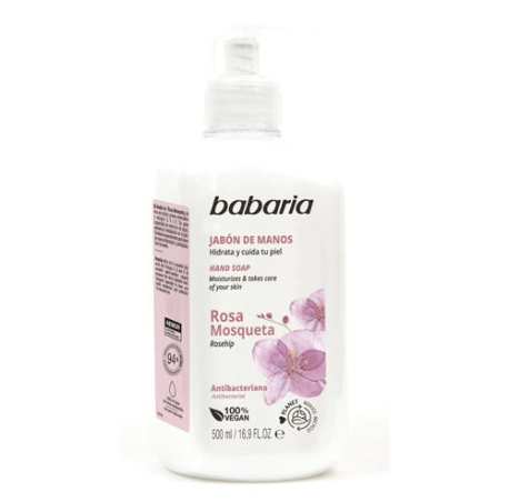 Jabón de manos BABARIA 500ml. ROSA MOSQUETA.