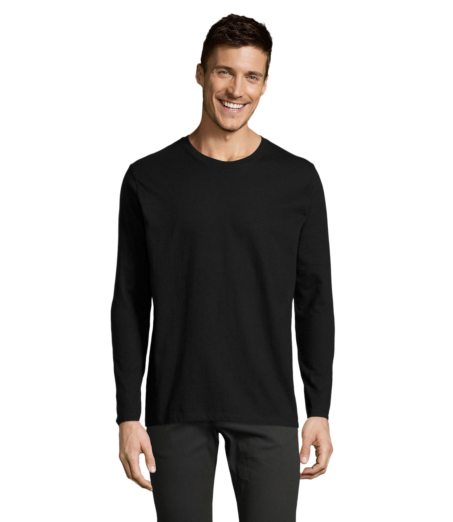 Camiseta Sols IMPERIAL LSL CRO NEGRO M/L 190g/m²
