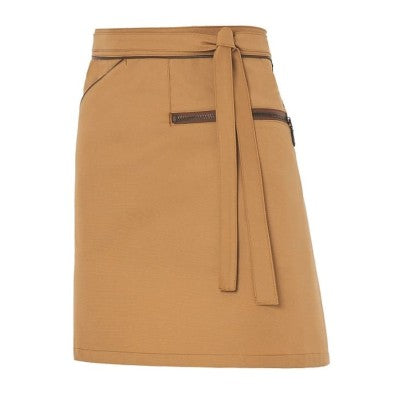 Delantal Monza 1416 TOSTADO Unisex corto ribete.