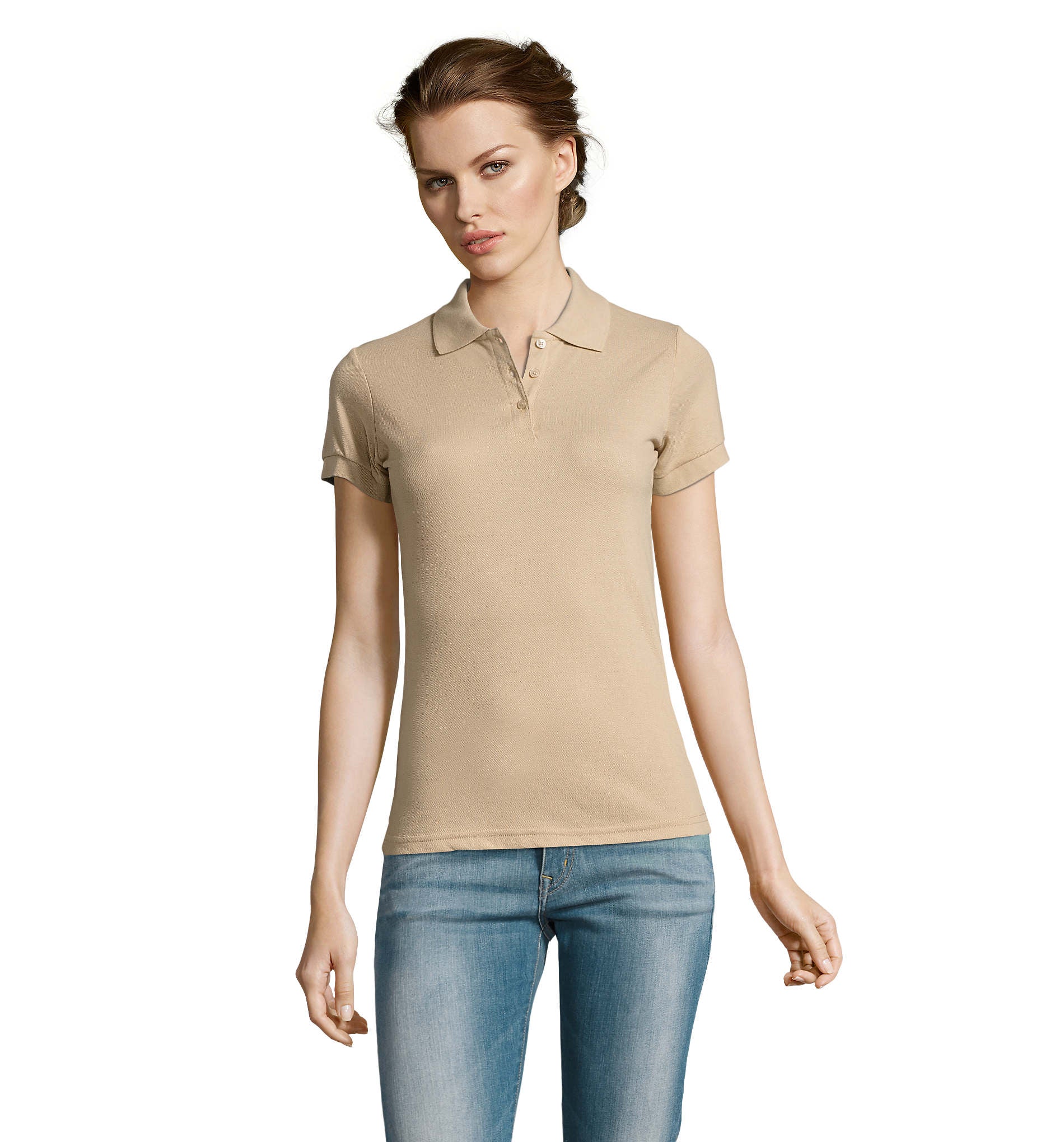 Polo ROLY STAR WOMAN Blanco 01. 100%Alg. 200G.